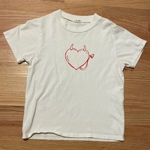 White devil heart Brandy Melville tee